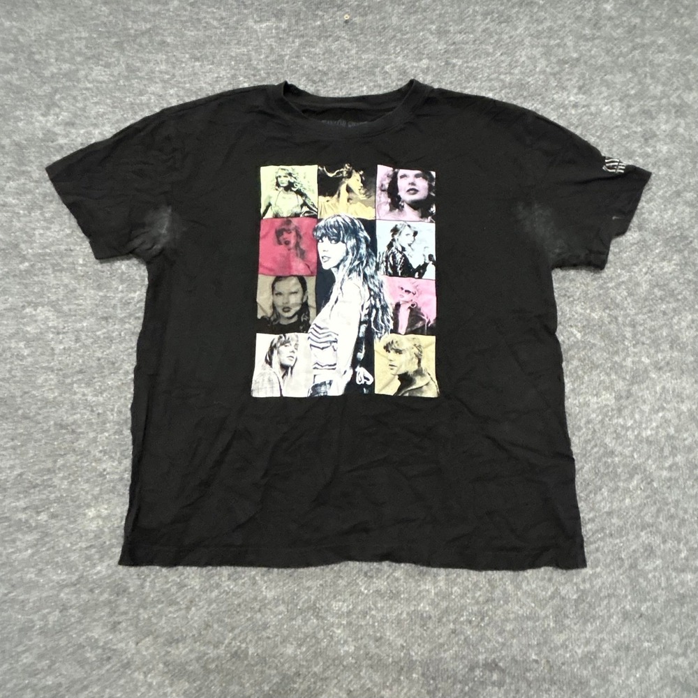 Taylor Swift Shirt Womens XL Black The Eras Tour Concert Graphic Cotton Fair